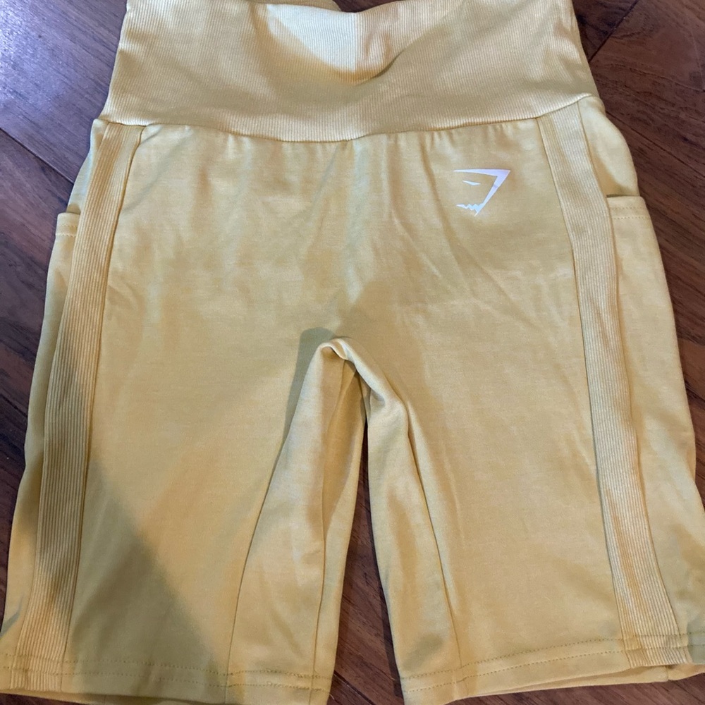 Yellow Gymshark Sol lift shorts